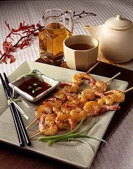 Asian Honey-Tea Grilled Prawns